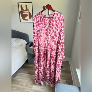 Long flowy dress pink - M